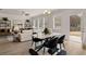 Bright dining area with marble table and modern seating near back door at 566 Abbott Se Ct, Atlanta, GA 30354