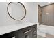 Contemporary bathroom with soaking tub and walk-in shower at 350 Jayne Ellen Way, Alpharetta, GA 30009