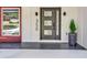 Modern front door with glass panels and sleek hardware at 350 Jayne Ellen Way, Alpharetta, GA 30009
