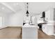 Modern kitchen with island, stainless steel appliances, and white cabinets at 350 Jayne Ellen Way, Alpharetta, GA 30009