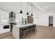 Modern kitchen with large island, stainless steel appliances, and hardwood floors at 350 Jayne Ellen Way, Alpharetta, GA 30009