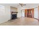 Basement recreation room with brick fireplace at 1921 W Hightower W Trl, Conyers, GA 30012