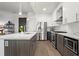 Modern kitchen with stainless steel appliances and an island at 775 Juniper Ne St # 413, Atlanta, GA 30308