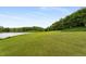 Spacious backyard with pond and lush greenery at 833 Hines Rd, Moreland, GA 30259