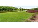 Landscaped backyard overlooking a serene pond at 833 Hines Rd, Moreland, GA 30259