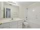 Full bathroom featuring neutral walls, a vanity, a toilet, and a shower/tub combo at 1634 Ponce De Leon Ne Ave # 514, Atlanta, GA 30307