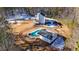 Elevated view of home, pool, and detached garage at 3246 E 5 E Hwy, Carrollton, GA 30116