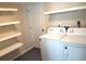 Laundry room with washer, dryer, and shelving at 3464 Creatwood Se Trl, Smyrna, GA 30080