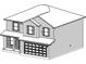 Isometric view of a two-story house with a garage at 80 Heyman Dr, Covington, GA 30016