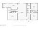 Floor plan of a house showing the layout of rooms and dimensions at 205 Ridge Run, Stockbridge, GA 30281