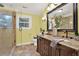 Elegant bathroom with granite double vanity and large walk-in shower at 4692 Yeager Rd, Douglasville, GA 30135