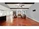 Spacious living room with hardwood floors, fireplace and comfortable seating at 4692 Yeager Rd, Douglasville, GA 30135