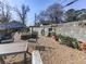 Landscaped backyard with raised garden beds and seating area at 731 E Main St, Canton, GA 30114