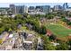 Aerial view of community near athletic field and city skyline at 94 Sheridan Dr, Atlanta, GA 30305