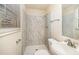 Clean bathroom with a large shower and white vanity at 5224 Martins Crossing Rd, Stone Mountain, GA 30088