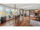 Breakfast nook with lake view and built-in shelving at 3228 Rosebud Rd, Loganville, GA 30052
