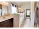 Main bathroom with soaking tub, walk-in shower, and double vanity at 45 Silver Peak Dr, Covington, GA 30016