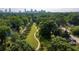 Aerial view of a neighborhood park with cityscape in the distance at 59 Stafford Nw St, Atlanta, GA 30314