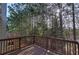 Wooden deck overlooking backyard and wooded area at 113 Omega Ct, Dallas, GA 30157