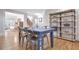 Casual dining area with blue table and metal chairs at 841 United Se Ave, Atlanta, GA 30312