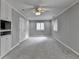 Bright bedroom with grey walls, carpet, and a ceiling fan at 6 Westchester Sq, Decatur, GA 30030