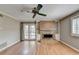 Spacious Gathering room with fireplace and hardwood floors at 6 Westchester Sq, Decatur, GA 30030