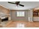 Gathering room with brick fireplace and built-in shelving at 6 Westchester Sq, Decatur, GA 30030