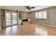 Gathering room featuring a brick fireplace and hardwood floors at 6 Westchester Sq, Decatur, GA 30030