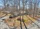 Aerial perspective of a beautifully landscaped property featuring a well-maintained ranch-style home at 3660 Hickory Se Cir, Smyrna, GA 30080