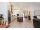 Modern kitchen with stainless steel appliances and hardwood floors at 437 Great Pine Way, Woodstock, GA 30188