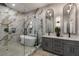 Spa-like bathroom with marble shower and freestanding tub at 1102 Fountain Sw Dr, Atlanta, GA 30314