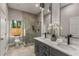 Modern bathroom with double vanity and walk-in shower at 1102 Fountain Sw Dr, Atlanta, GA 30314