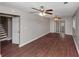 Open-concept living room with stairs and sliding glass doors leading to the backyard at 1963 Shannon Ridge Ct, Decatur, GA 30032