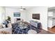 Bright living room with hardwood floors, modern furnishings, and a large flat-screen TV at 1963 Shannon Ridge Ct, Decatur, GA 30032