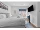 Comfortable bedroom with a king-size bed and a workspace at 85 Boulevard Ne, Atlanta, GA 30312