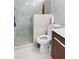 Modern bathroom with shower, toilet and vanity at 130 26Th Nw St # 804, Atlanta, GA 30309