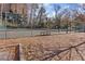 Outdoor tennis court with wood chip perimeter at 130 26Th Nw St # 804, Atlanta, GA 30309