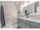 Bathroom with double vanity and marble countertop at 2832 Springbluff Ln, Buford, GA 30519