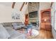 Gathering room with stone fireplace and built-in shelving at 2832 Springbluff Ln, Buford, GA 30519