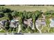 Aerial view of a luxury home with a swimming pool, manicured landscaping, and golf course in the background at 4874 Kettle River Pt, Suwanee, GA 30024