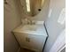Small bathroom with single vanity and updated countertop at 4010 Peachtree Farms Rd, Rex, GA 30273