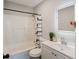Cozy bathroom with a vanity, toilet, and tub with showerhead at 2976 Bay Berry Sw Dr, Marietta, GA 30008