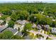 Neighborhood aerial showcasing tree coverage and the city skyline in the background at 199 Racine Sw St, Atlanta, GA 30314