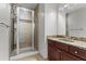 Bathroom with granite vanity and large shower at 2479 Peachtree Rd # 101, Atlanta, GA 30324