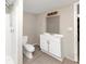 Basement bathroom with shower, toilet and vanity at 6972 Vesta Brook Dr, Morrow, GA 30260