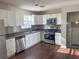 Kitchen with stainless steel appliances and white cabinets at 3690 Darrah Sw Way, Atlanta, GA 30331