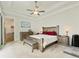 Spacious main bedroom with carpeted floors and ceiling fan at 775 Stickley Oak Way, Woodstock, GA 30189