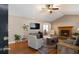 Living room with hardwood floors and a view to the dining area at 51 Willow Bend Nw Dr, Cartersville, GA 30121