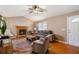 Living room featuring a fireplace and vaulted ceiling at 51 Willow Bend Nw Dr, Cartersville, GA 30121