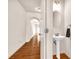 Simple powder room with pedestal sink and toilet at 5531 Pine Aly, Lithonia, GA 30058